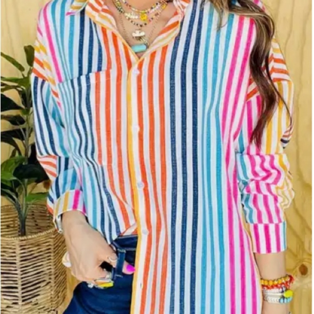 Colorful Striped Women's Top